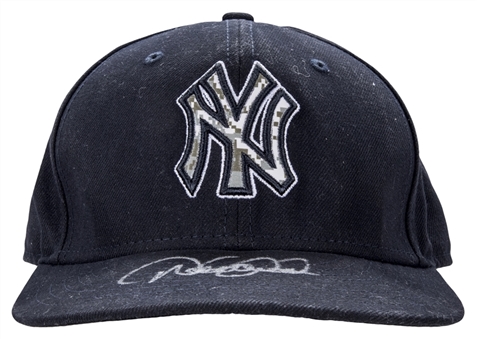 2012 Derek Jeter Game Used and Signed New York Yankees 4th of July Hat (MLB Authenticated & Steiner LOA & Beckett) 